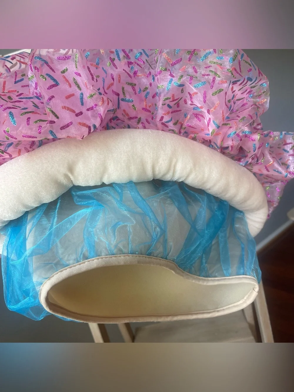 Toddler Cupcake Costume Pink Sprinkles Frosting Tunic Blue Tulle Cherry Headband